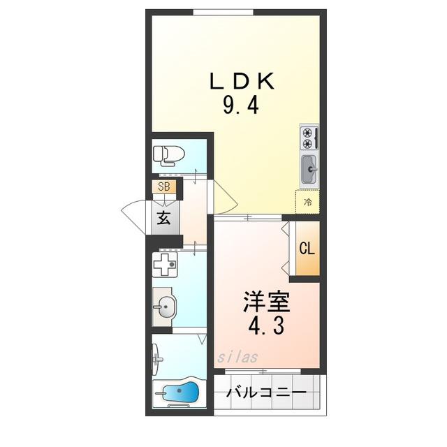 D.CREART松原FELIZ(1LDK/1階)の間取り写真