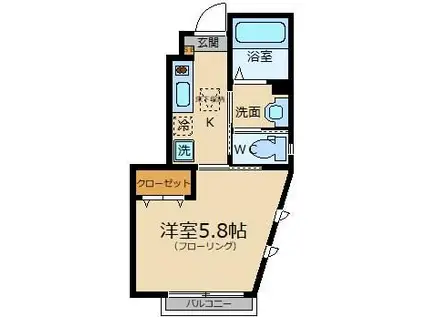 LA NEIGE 烏山IIーラネージュ烏山IIー(1K/1階)の間取り写真