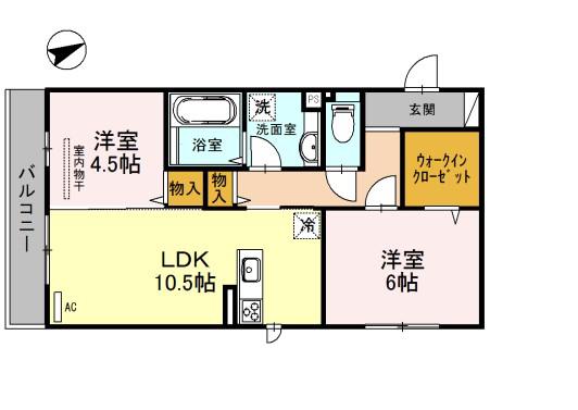 ファミールD希III(2LDK/1階)の間取り写真
