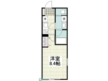 ベルデュール北千束(1K/3階)の間取り写真