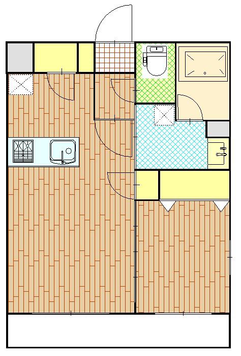 ARBRE BELL(1LDK/1階)の間取り写真