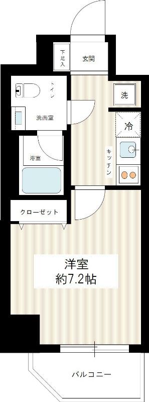 ヴェルト浅草(1K/11階)の間取り写真