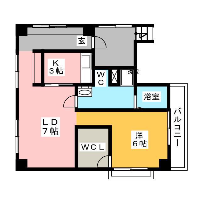 SHIROGANE APARTMENT(1SLDK/4階)の間取り写真