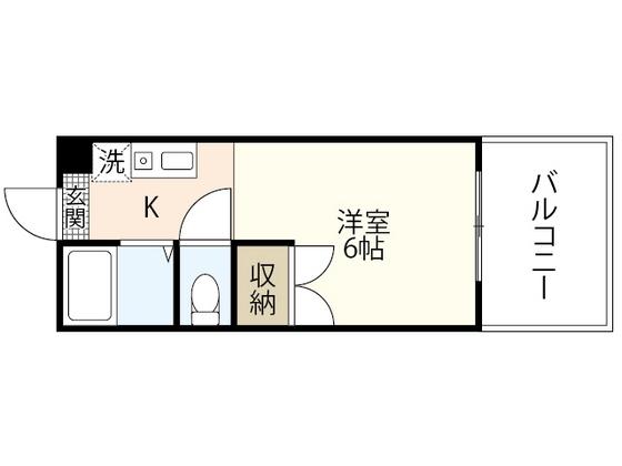 アルティメイトBUILDING舟入中町(ワンルーム/1階)の間取り写真