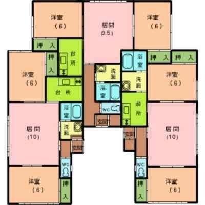 シャン・オドゥール(2LDK/2階)の間取り写真