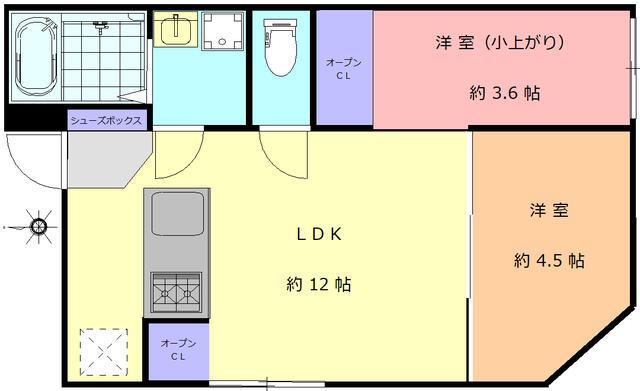RECORRIDONAKANOSHINBASHI(2LDK/3階)の間取り写真