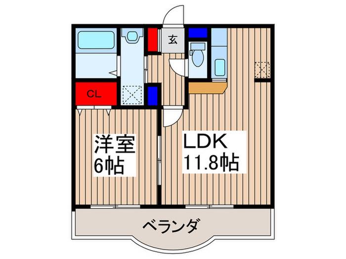 コートフレール(1LDK/1階)の間取り写真