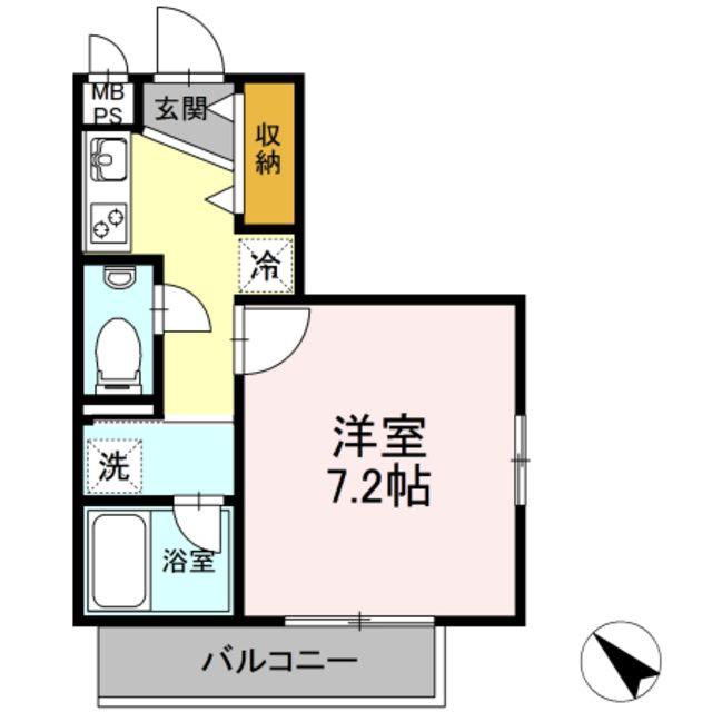レグルス中央林間(1K/1階)の間取り写真