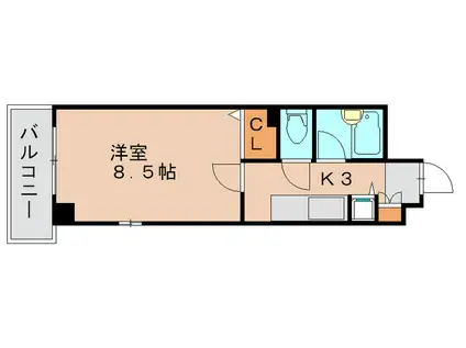 サンクスコート箱崎(1K/2階)の間取り写真