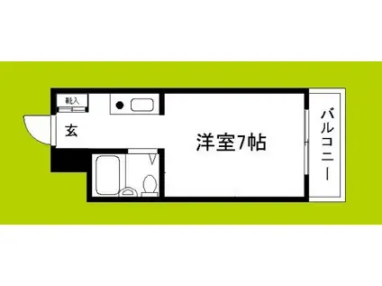 シャトー相川(ワンルーム/3階)の間取り写真