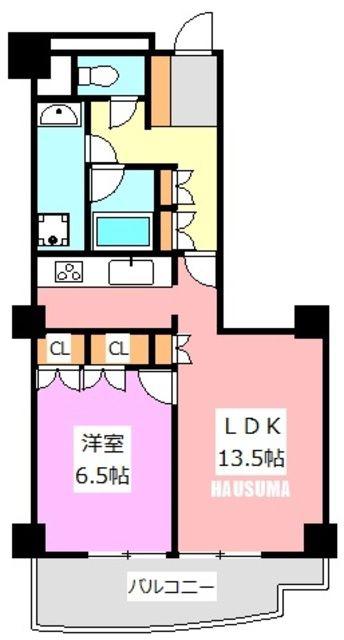 文京グリーンコートビュータワー本駒込(1LDK/8階)の間取り写真