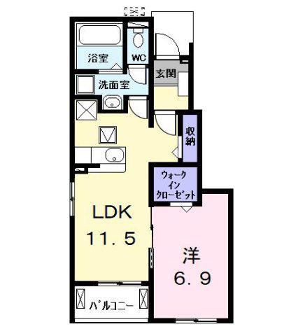 ジュネス・クレア(1LDK/1階)の間取り写真