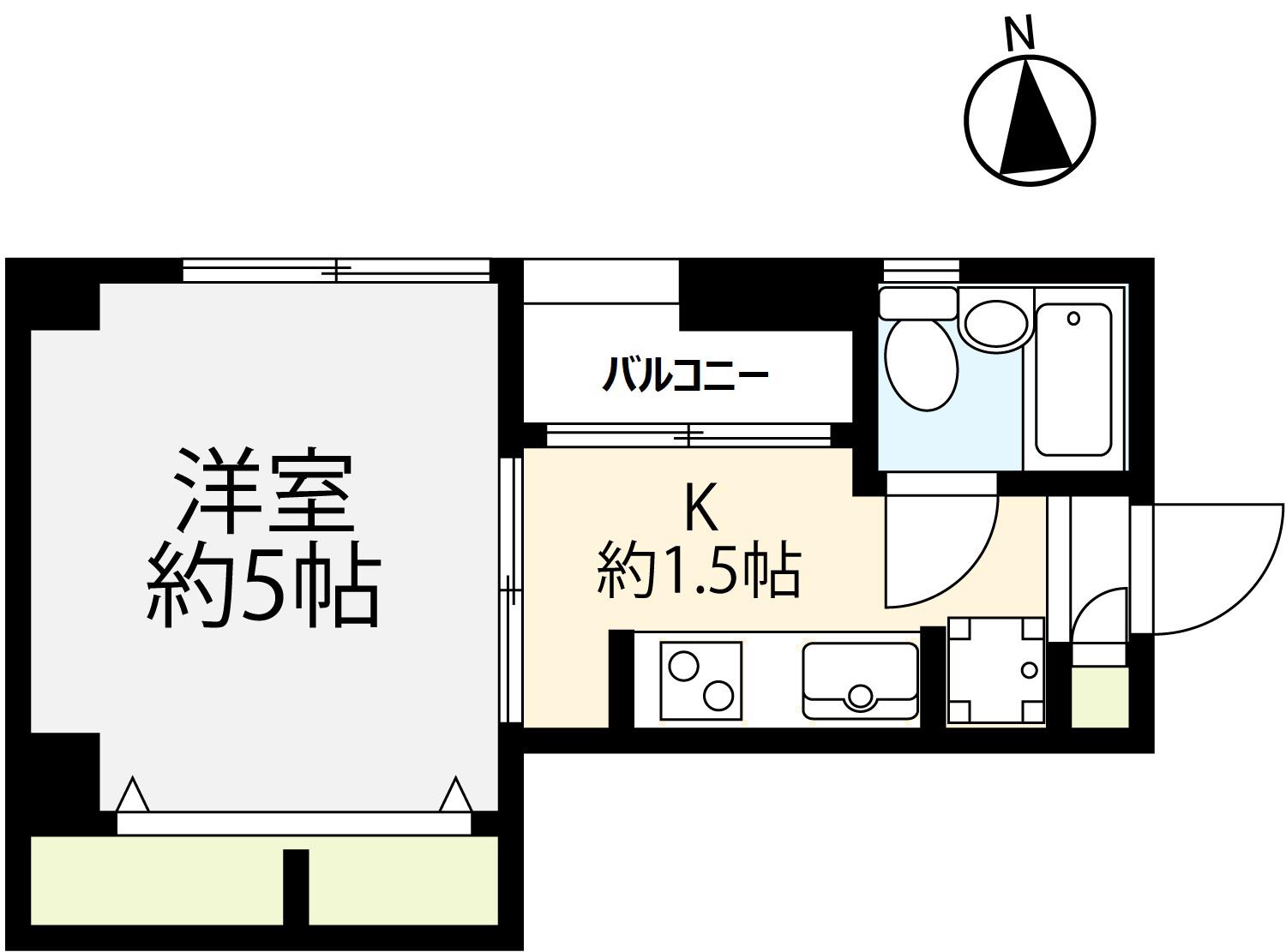 アーバンハウス駒場II(1K/2階)の間取り写真