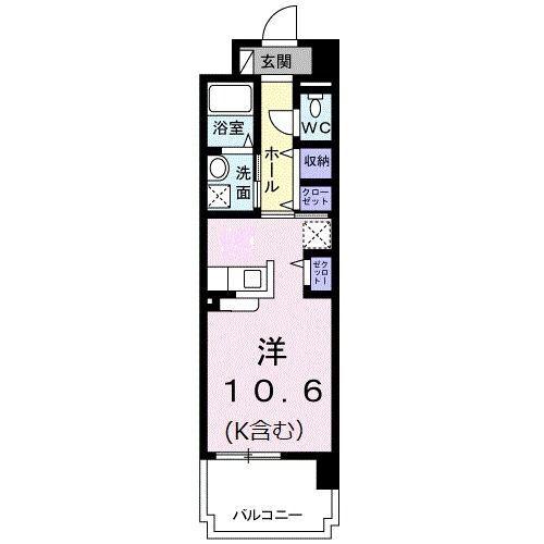 マジェスティ(ワンルーム/2階)の間取り写真