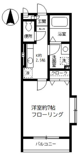 ラフェスタ(1K/2階)の間取り写真