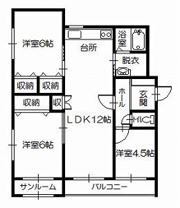 OMハイツ(3LDK/2階)の間取り写真