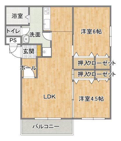 ヒーローマンション・シーサイド(2LDK/1階)の間取り写真