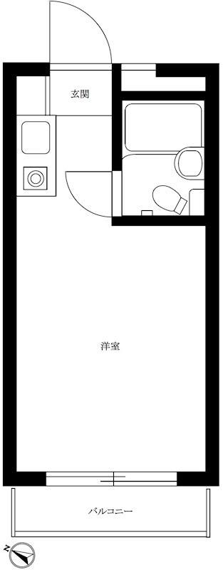 ベルサイユ池上(ワンルーム/5階)の間取り写真