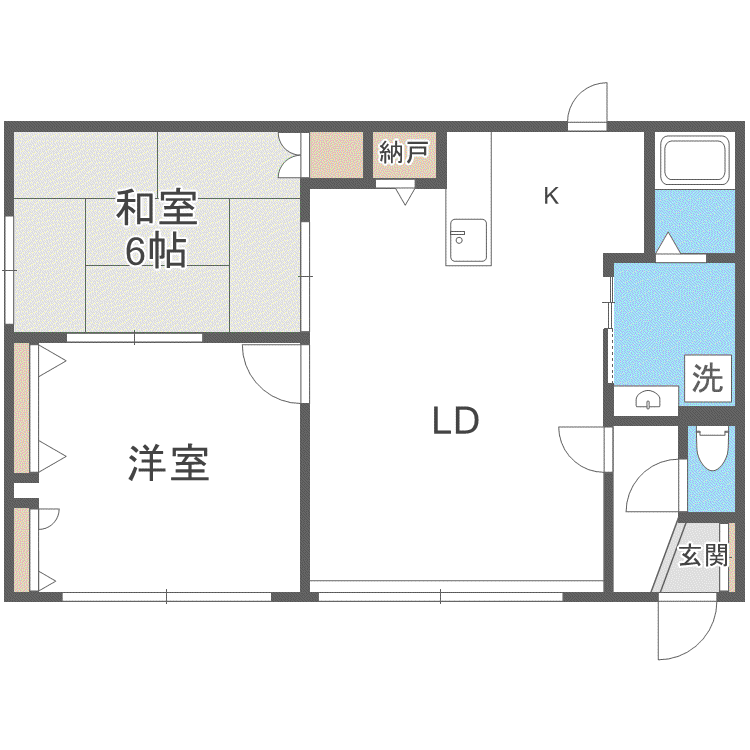 メゾン寿(2LDK/1階)の間取り写真