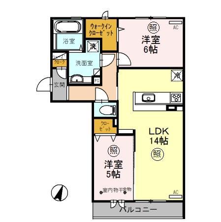 ロイジェントパークス レイクタウン II B(2LDK/3階)の間取り写真