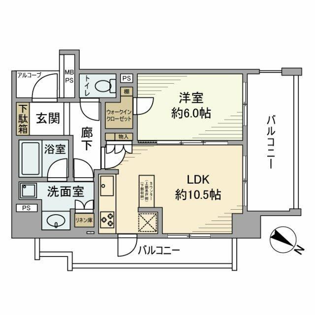 ライオンズステージ西日暮里(1LDK/8階)の間取り写真