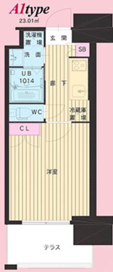 NO.111CLUBORIENTBLD(1K/7階)の間取り写真