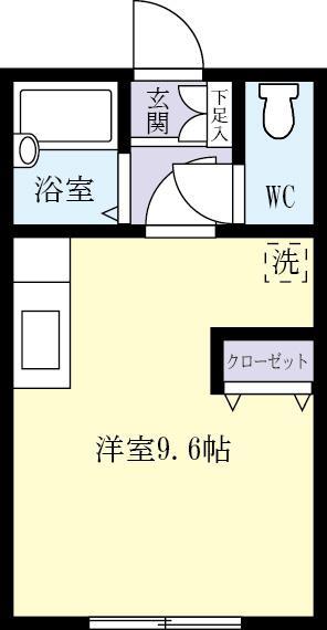 アンシャンテI(ワンルーム/2階)の間取り写真