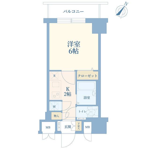 トーシンフェニックス初台(1K/4階)の間取り写真