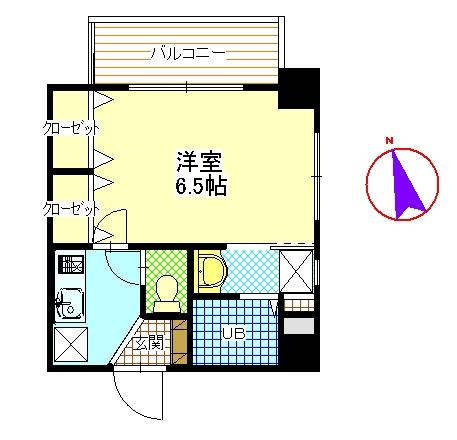 ラビュール三宿(1K/3階)の間取り写真