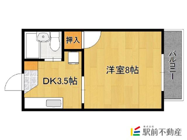 Mビレッジ(1DK/3階)の間取り写真