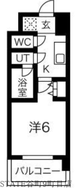 スプランディッド難波(1K/11階)の間取り写真