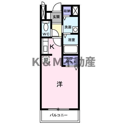 ヴィラハミング(ワンルーム/1階)の間取り写真