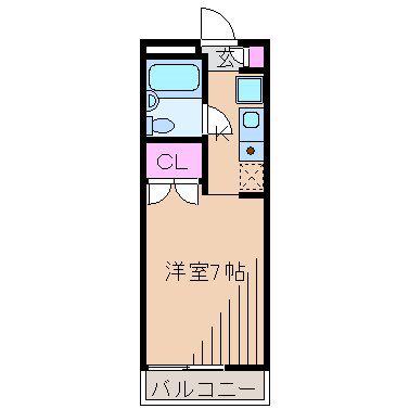 メゾンボヌール菊名B棟(1K/2階)の間取り写真