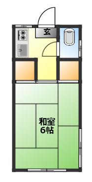 竹内荘(1K/2階)