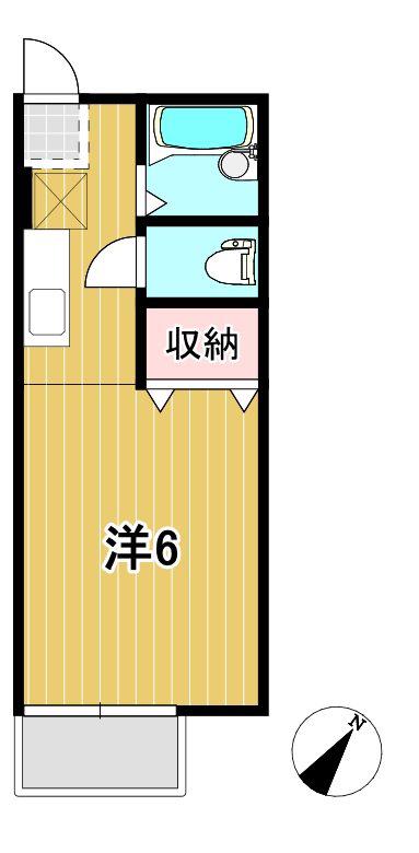 ペガサスハイツ(1K/1階)の間取り写真