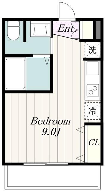 クレインビラ(ワンルーム/1階)の間取り写真