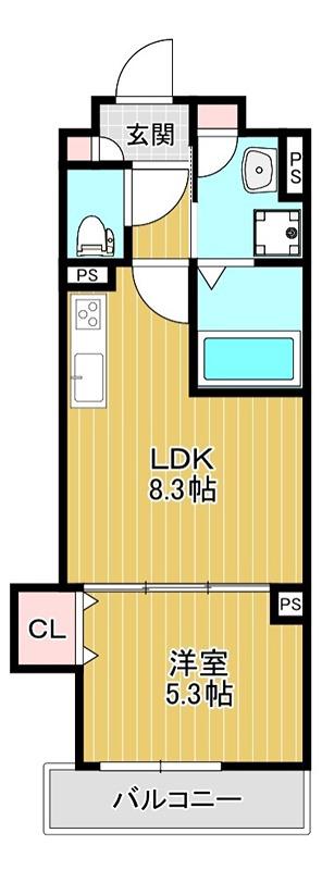 ラモーナ半田(1LDK/1階)の間取り写真