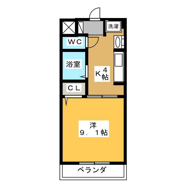 ユニシス野畑(1K/3階)の間取り写真