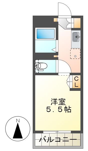 クリオ西八王子壱番館(ワンルーム/5階)の間取り写真