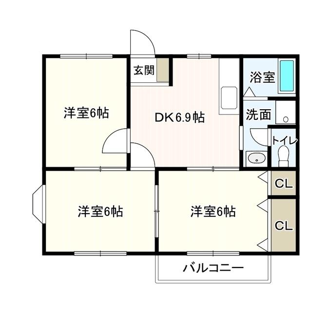 アビリティー美鈴(2LDK/2階)の間取り写真