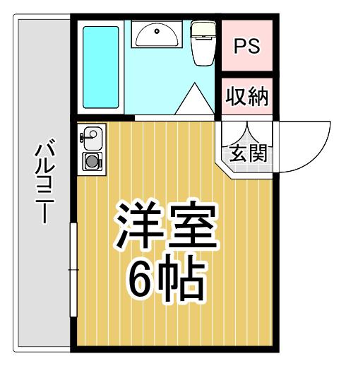 コスモメイト伊丹(ワンルーム/3階)の間取り写真