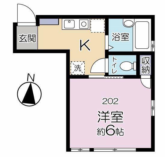 MY STEP(1K/2階)の間取り写真