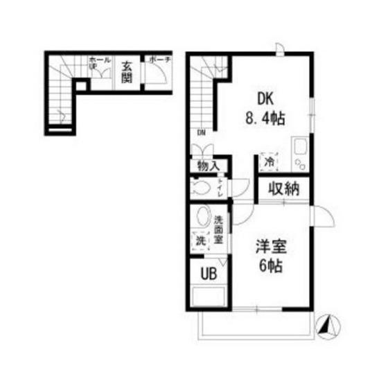 ゼフィール(1LDK/2階)の間取り写真