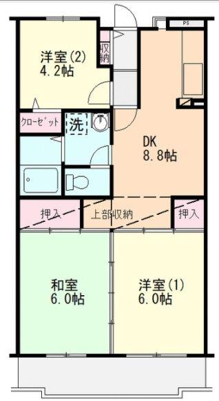 アーバンプラザ向ヶ丘A館(3DK/2階)の間取り写真