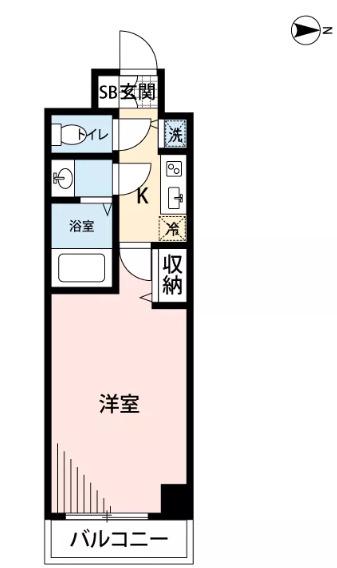 メゾンドヴィレ品川(1K/12階)の間取り写真