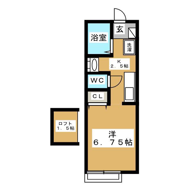 セラビ神大寺(ワンルーム/2階)の間取り写真
