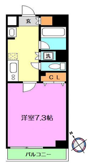 グランメール成増(1K/7階)の間取り写真