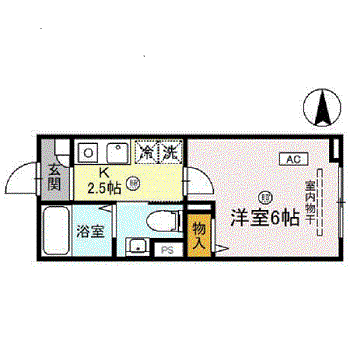 海とYACHT(1K/1階)の間取り写真