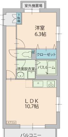 プレリュ―ド(1LDK/4階)の間取り写真