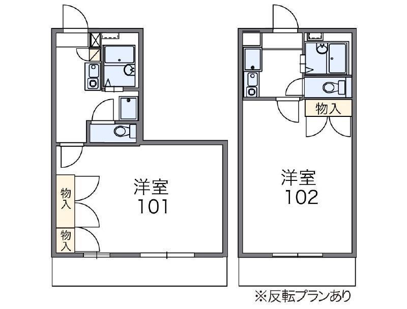 レオパレス三秀A(1K/1階)の間取り写真